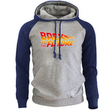 Back to the Future Costume Autumn plus Size Men's Raglan Sleeve Colorblock Hood