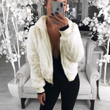 Women Sherpa Jacket Autumn and Winter Mink Fox Fur Hooded Fur Jacket