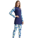 Burkini Swimwear Muslim Fashion Outfits Ladies Conservative Printing Beach Swimsuit