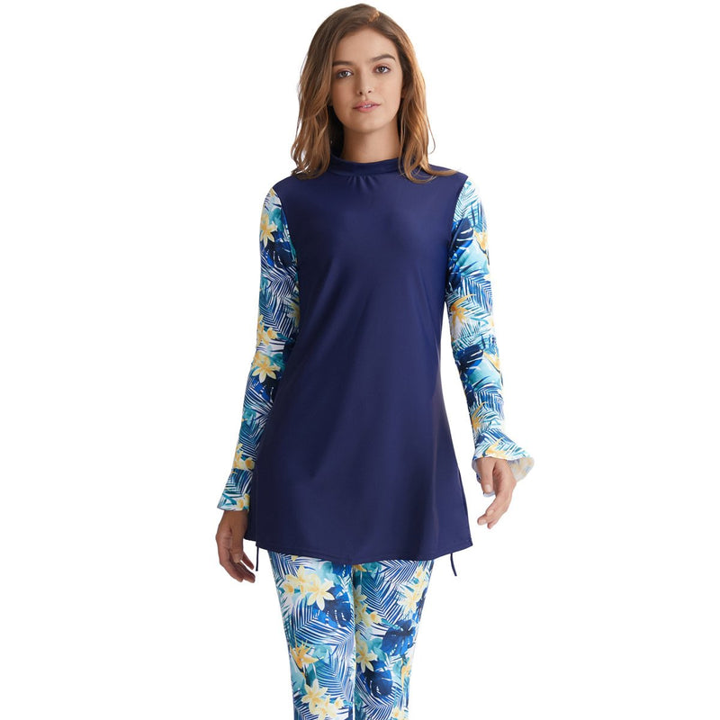 Burkini Swimwear Muslim Fashion Outfits Ladies Conservative Printing Beach Swimsuit