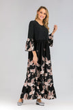 Muslim Women Stylish Kashibo Abaya Muslim Ladies Long Gown Islamic Clothing Jilbab Jalabiya Fashion Print Long Sleeve Loose Casual Plus Size Dress