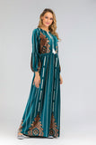 Muslim Women Stylish Kashibo Abaya Muslim Ladies Long Gown Islamic Clothing Jilbab Jalabiya Long Sleeve Fashion Dress