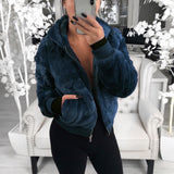 Women Sherpa Jacket Autumn and Winter Mink Fox Fur Hooded Fur Jacket