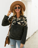 Women Sherpa Jacket Fashion Women's Wear Leopard Splicing Sweatshirt