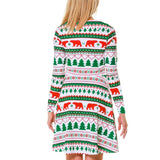 Work Dresses for Girls Autumn and Winter Printed Long-Sleeved Women's Dress
