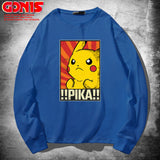 Men and Women Pokemon Pikachu Hoodie Detective Anime Long Sleeve T-shirt