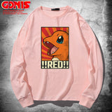 Men and Women Pokemon Pikachu Hoodie Pokémon Long Sleeve T-shirt Autumn
