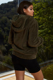 Women Sherpa Jacket Long Sleeve Zipper Plush Jacket Coat Women's Hooded Sweater