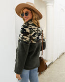 Women Sherpa Jacket Fashion Women's Wear Leopard Splicing Sweatshirt