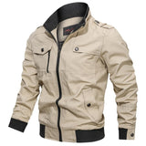 Tactics Style Men Outdoor Windproof Coat Men Casual Jacket Solid Color Jacket Zipped Stand Collar plus Size Coat for Men