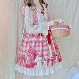 Gothic Lolita Harajuku Style Clothing Strawberry Bear Lolita Dress JSK Suspender Dress