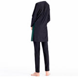 Burkini Muslim Swimwear Color Matching Beachwear Swimsuit Three-Piece Set