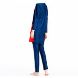 Burkini Muslim Swimwear Color Matching Beachwear Swimsuit Three-Piece Set