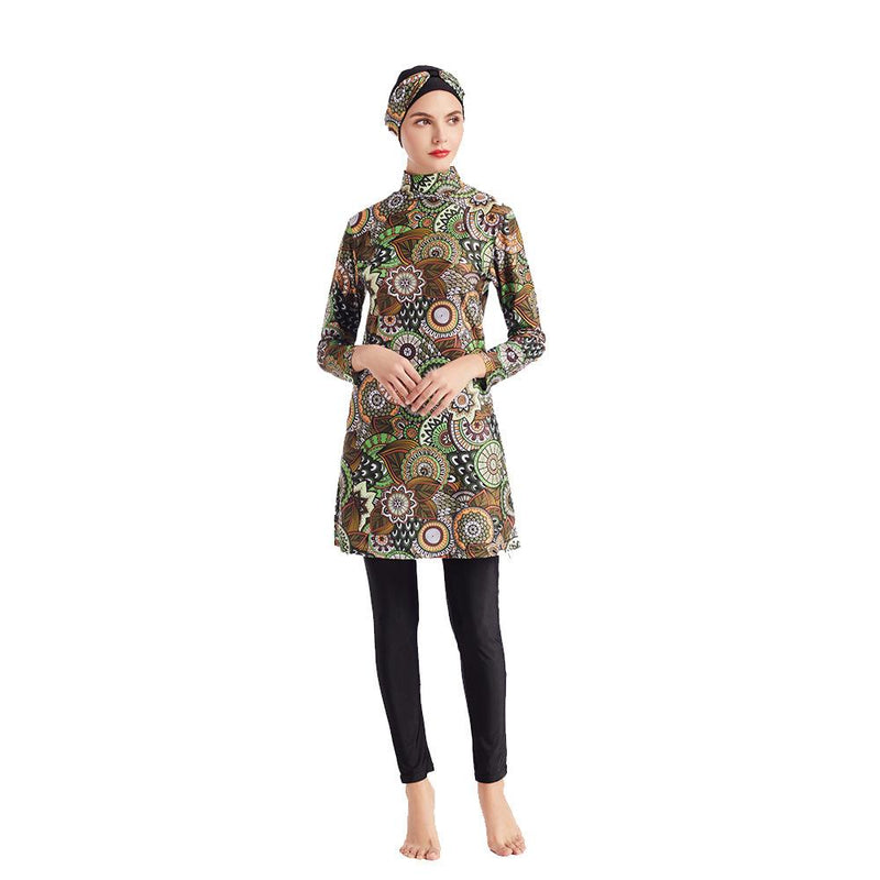 Burkini Swimwear Muslim Fashion Outfits Printed Conservative Swimwear