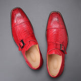 Indo Western Shoes British Pointed Leather Shoes Men's Belt Buckle Shoes