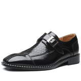 Indo Western Shoes British Pointed Leather Shoes Men's Belt Buckle Shoes