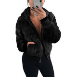Women Sherpa Jacket Autumn and Winter Mink Fox Fur Hooded Fur Jacket