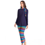 Burkini Swimwear Muslim Fashion Outfits Ladies Conservative Printing Beach Swimsuit Sun Protection Beachwear