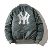 New York NYC Varsity Jacket Air Force MA1 Pilot Clip Embroidered Baseball Uniform