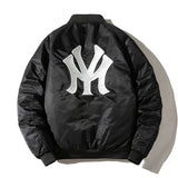 New York NYC Varsity Jacket Air Force MA1 Pilot Clip Embroidered Baseball Uniform