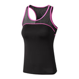 Moisture Wicking Shirts Yoga Sports Vest for Women Fitness Running Contrast Color Patchwork Breathable Tights