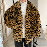 Beaver Coat Men Vintage Overalls Jacket Loose Print
