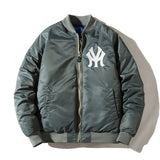 New York NYC Varsity Jacket Air Force MA1 Pilot Clip Embroidered Baseball Uniform