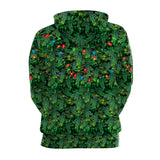 Ugly Christmas Sweater Green Fur Monster 3D Digital Printing Couple Long-Sleeved Sweater Hooded Pullover