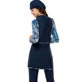 Burkini Swimwear Muslim Fashion Outfits Conservative Printed Slim Split Swimsuit Beachwear Women