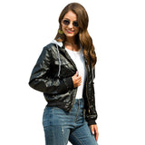 Women Sherpa Jacket Autumn and Winter Women's Detachable Hooded Plush Lining Coat Leather Coat for Women