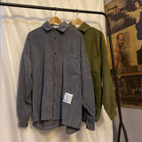 Corduroy Patch Jacket Loose Men's and Women's Corduroy Long-Sleeved Shirt