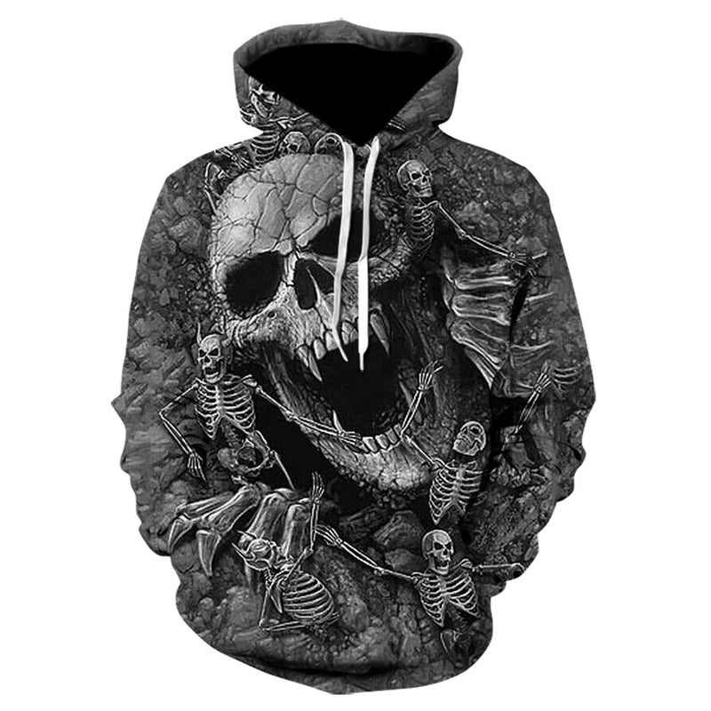 Skull Hoodie 3D Digital Printing Skull Sweater Men's Hoodie