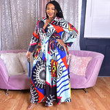 Women Plus Size Maxi Dresses Printed Dress with Belt