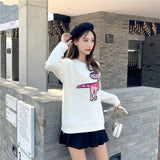Dinosaur Sweaters Embroidered Sequins Dinosaur Loose Pullover