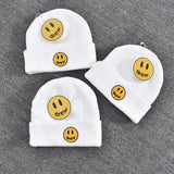 Justin Bieber Toque Embroidered Smiley Woolen Cap Knitted Hat Beanie Hat