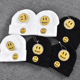 Justin Bieber Toque Embroidered Smiley Woolen Cap Knitted Hat Beanie Hat