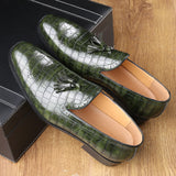Indo Western Shoes British Pointed Toe Business Formal Wear Shoes Slip-on Tassel Brogue Leather Shoes