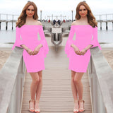 Homecoming Dresses Women's Ruffle Sleeve Dress Sexy Slim Dress Midi Dress