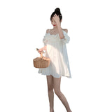 Fairy Dress Beach Dress off-Shoulder White Suspender Dress Pettiskirt