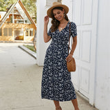 Beth Dutton Outfits Spring/Summer Floral Slimming Short Sleeve Dress
