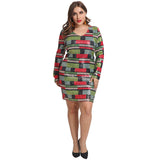 Women Plus Size Mini Dressesv Collar Tight Sexy Beaded Dress