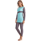 Burkini Swimwear Muslim Fashion Outfits Ladies Conservative Sun Protection Long Sleeve Color Matching Beach Swimsuit
