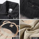 Spring Black Denim Jacket Denim Shirt Men's Loose Large Size Top Men Denim Jacket