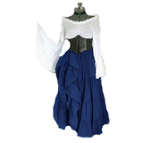 Vintage Empire Waist Dress Renaissance Medieval Long Sleeve Dress