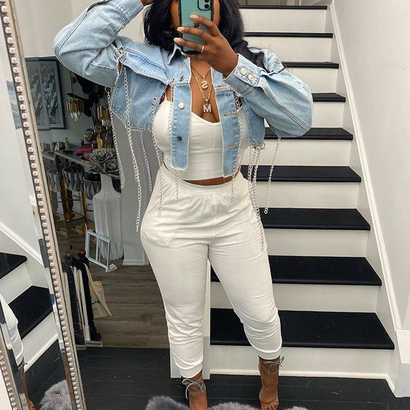 Women Denim Jacket Short Worn Denim Jacket Women's Fashion