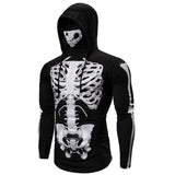 Skeleton Hoodie Game Hooded Skull Print Turtleneck Long Sleeve T-shirt