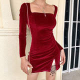 Emily Ratajkowski Dress Sexy Slit Suede Dinner Suit