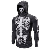 Skeleton Hoodie Game Hooded Skull Print Turtleneck Long Sleeve T-shirt