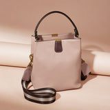 The Teacher Tote Women's Bag Genuine Leather Fashion Large Capacity Personalized Versatile Handbag Shoulder Cross Body Bucket Bag