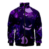 Men and Women Pokemon Pikachu Coat 3D Color Printing Men's and Women's Stand Collar Jacket Zipper Cardigan